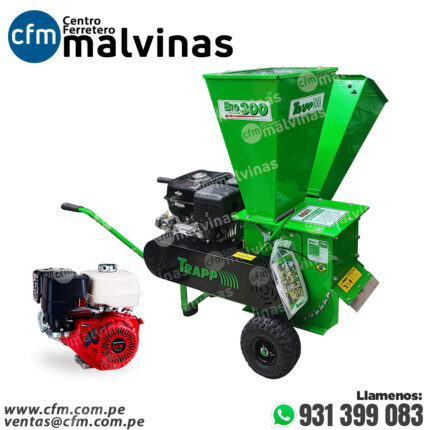 TRITURADORA DE TRONCOS Y RESIDUOS ORGANICOS TRAPP BIO 300 CON MOTOR HONDA DE 13 HP